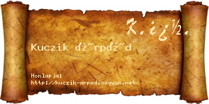 Kuczik Árpád névjegykártya