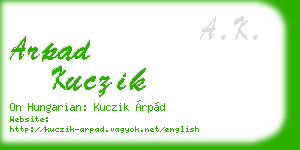 arpad kuczik business card