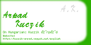 arpad kuczik business card